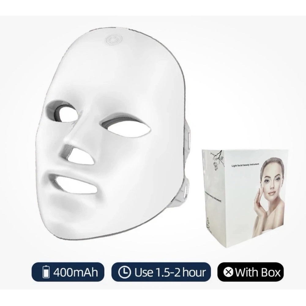 NEW Facial Beauty Mask 7 Color Light Therapy Skin Care Firming, Acne & Collagen - Picture 2 of 11